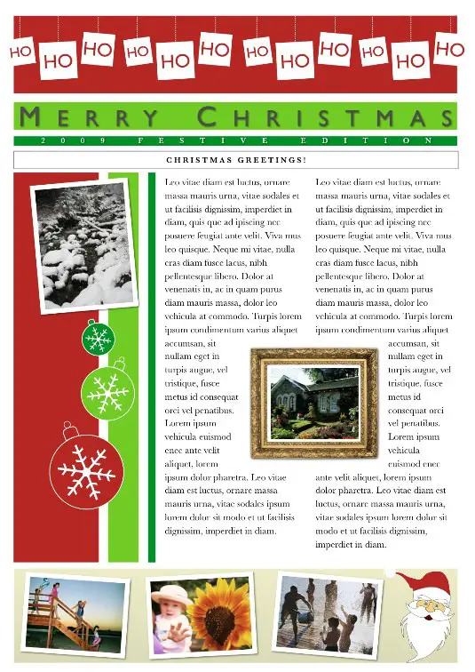 2-Page Christmas Newsletter Front