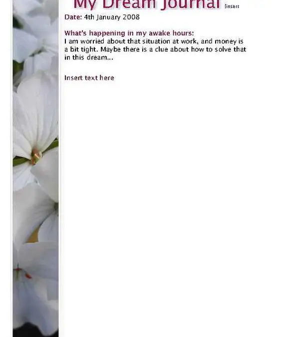 2-Page Floral Dream Journal