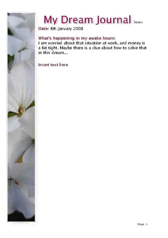 2-Page Floral Dream Journal