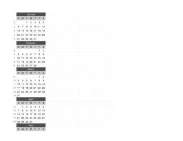 2008 Black and White Calendar January May