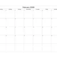 2009 Full-Page Monthly Calendar Set February
