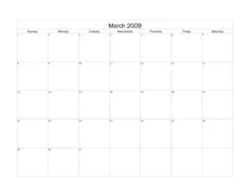 2009 Full-Page Monthly Calendar Set March