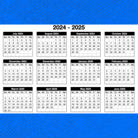 2024 - 2025 Landscape Yearly Academic Calendar
