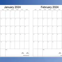 2024 Vertical 2-Up Monthly Calendar Template for Numbers