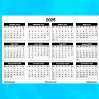 2025 Landscape Yearly Calendar Template