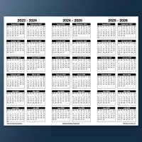 Landscape 2023-2026 Three Year School Calendar Template