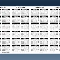 Landscape 2023-2027 Four Year School Calendar Template