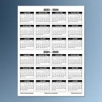 Portrait 2023-2025 Two Year School Calendar Template