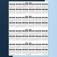 Portrait 2023-2027 Four Year School Calendar Template