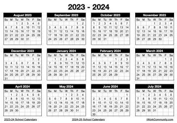 Landscape 2023-2024 Yearly School Calendar Template Landscape 2023-2024 Yearly School Calendar Template