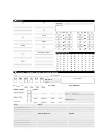 3-Page Dungeons and Dragons Character Sheets Page Three