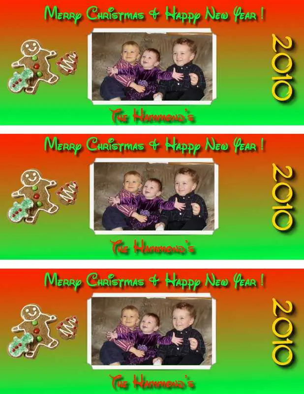 3-Up Christmas Photo Cards with Gingerbread Accent