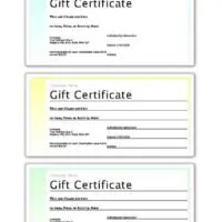 3-Up Pastel Gift Certificates