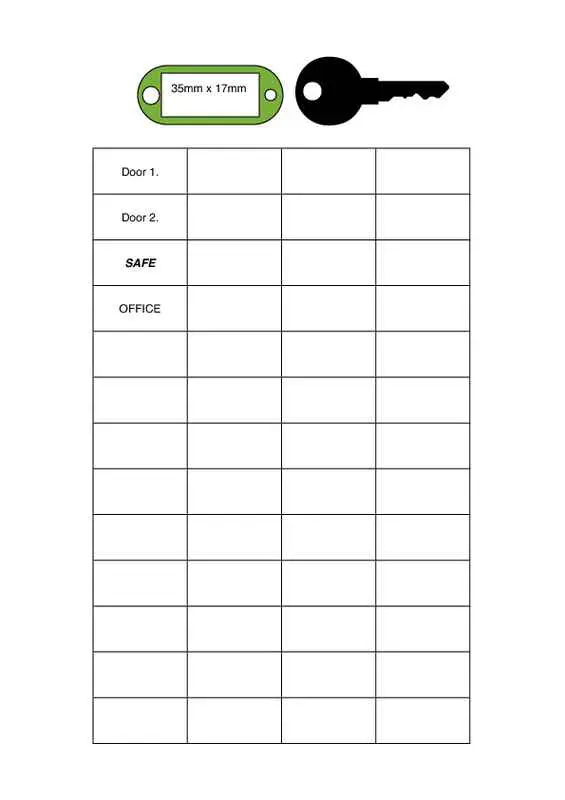 36mm x 17mm Key Label