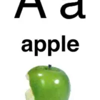3x5 Alphabet Flashcards with Photos Apple