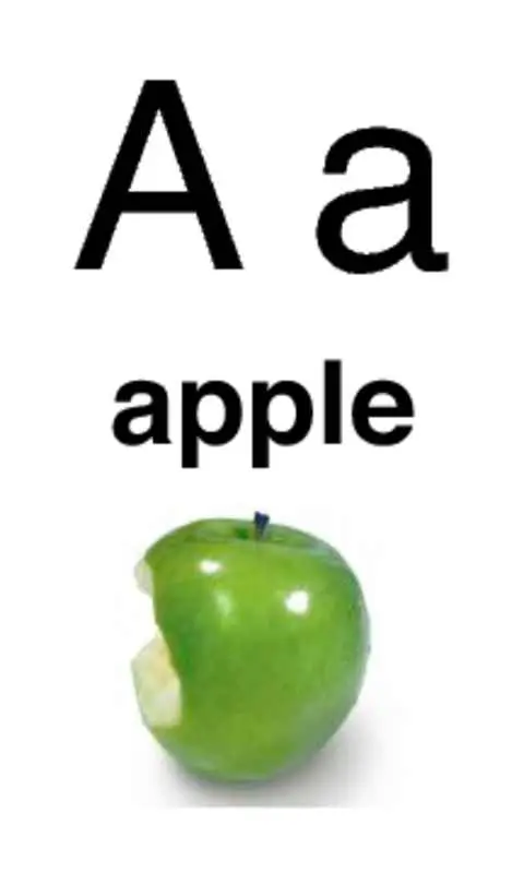 3x5 Alphabet Flashcards with Photos Apple