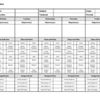 5-Day Lesson Planner in Landscape Orientation