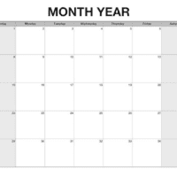 5-Week Blank Monthly Calendar