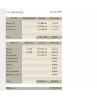 Basic Brown Monthly Budget Worksheet