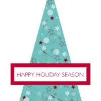 Blue Starry Christmas Tree Holiday Card