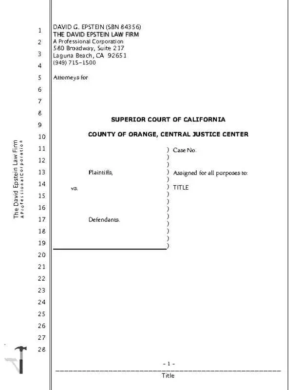 California Legal Transcript with 2 Cover Pages Cover Page