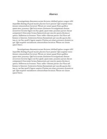 Collegiate Thesis Paper (German) Abstract