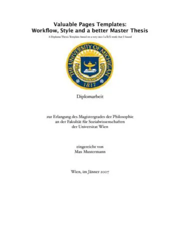 Collegiate Thesis Paper (German) Cover Page