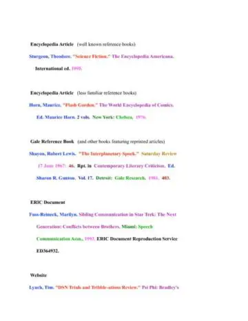 Color-Coded Works Cited for Research Paper Page Two