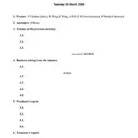 Committee Meeting Minutes with Member Reports First Page