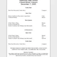 Concert Program for the Arts Page One