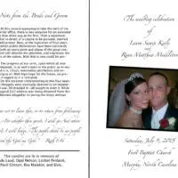 Detailed Wedding Program Booklet Cover and Back
