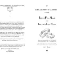 Dual-Sided Folded Wedding Program Front and Back