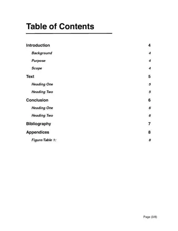 Formal Research Report TOC