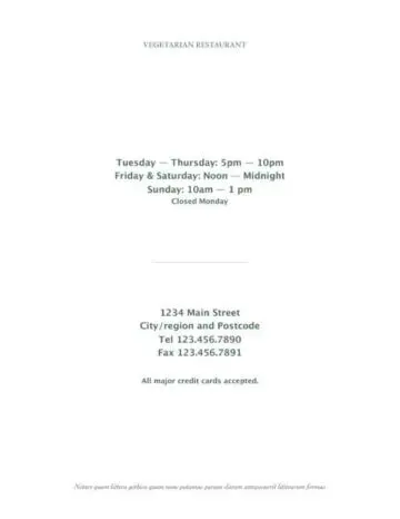 Green Daisy Accent Menu Opening Hours