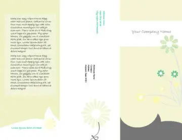Green Daisy Trifold Brochure Cover and Back