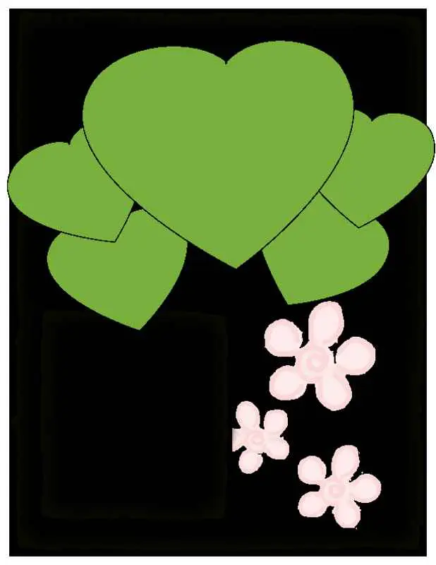 Green Hearts Baby Announcement