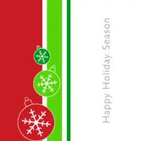 Green and Red Holiday Ornaments Card