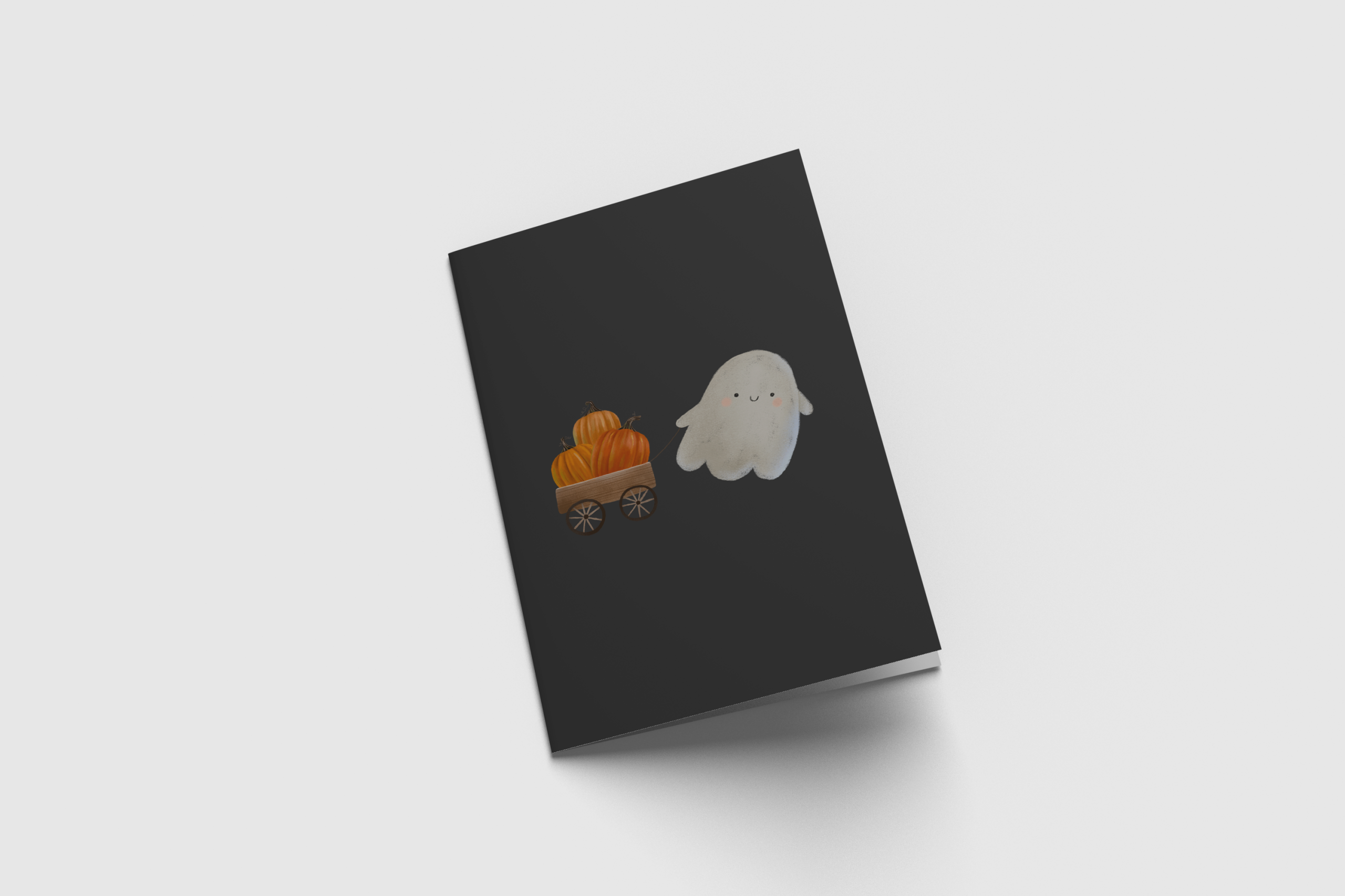 Cute Ghosts Halloween Greeting Card Template for Pages