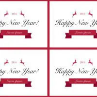 Happy New Year Cards in Red and White Front