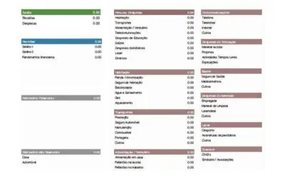 Home Finance Worksheet (Spanish)
