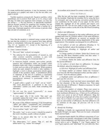 IEEE Conference Manuscript Page Two