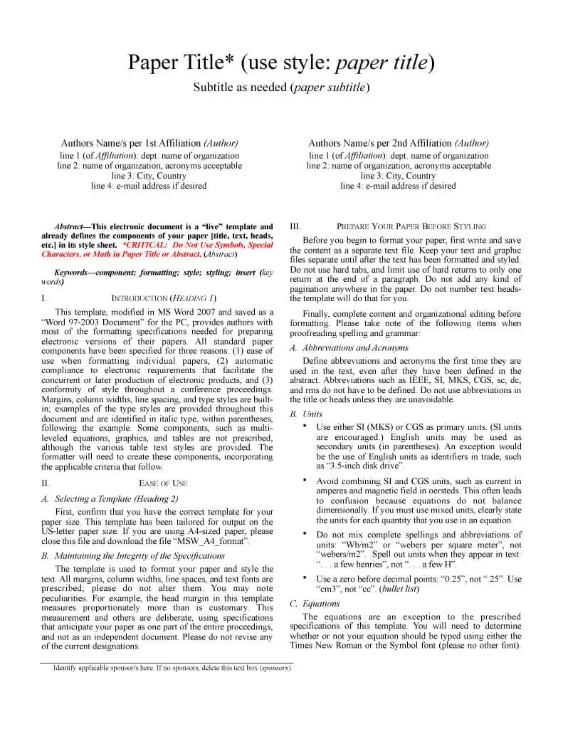 IEEE Conference Manuscript Paper title