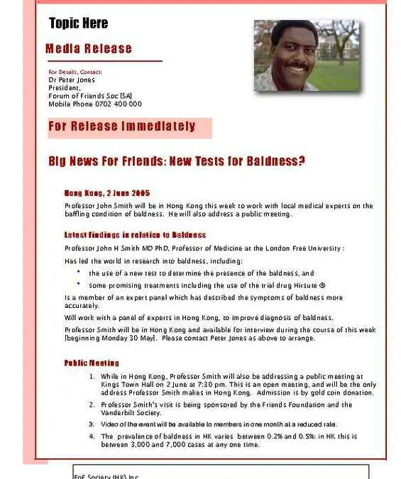 Immediate Press Release with Red Accents and Image