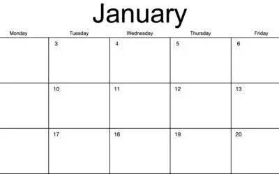 Standard Landscape 2023 Monthly Calendar Sunday Start Black