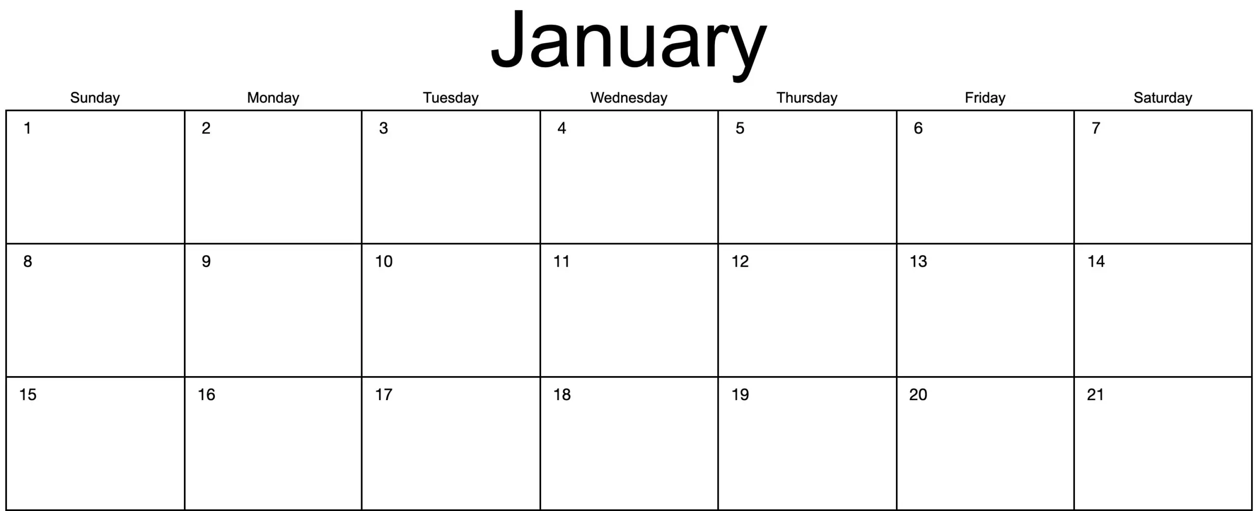 Landscape Standard 2023 Monthly Calendar Sunday Start US Letter Template