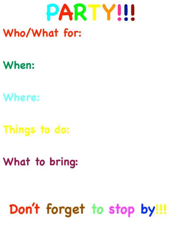 Large Portrait Party Invitation