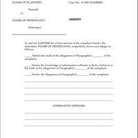 Legal Answer to Summons