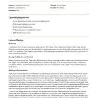 Lesson Plan Framework with Learning Strategies Page One