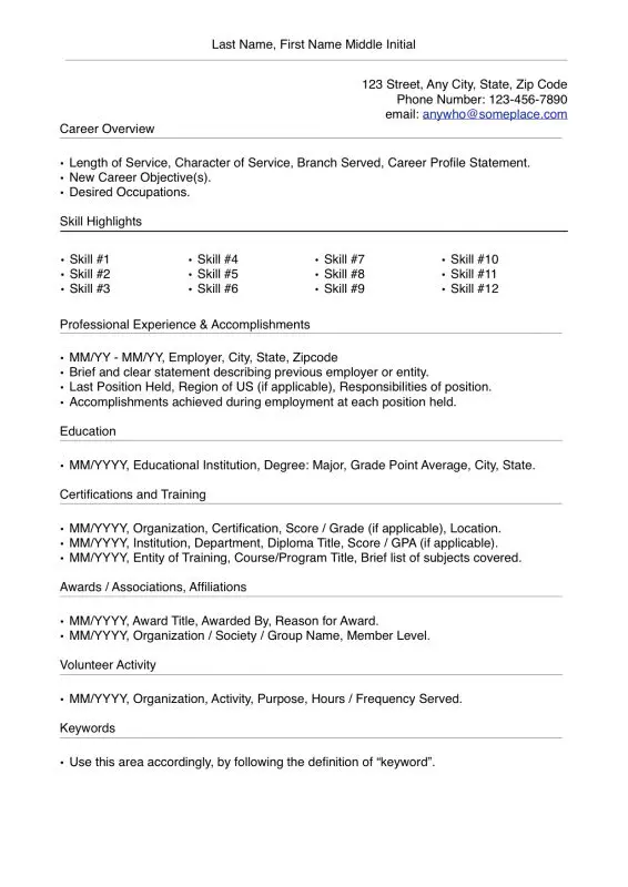 Lined Resume