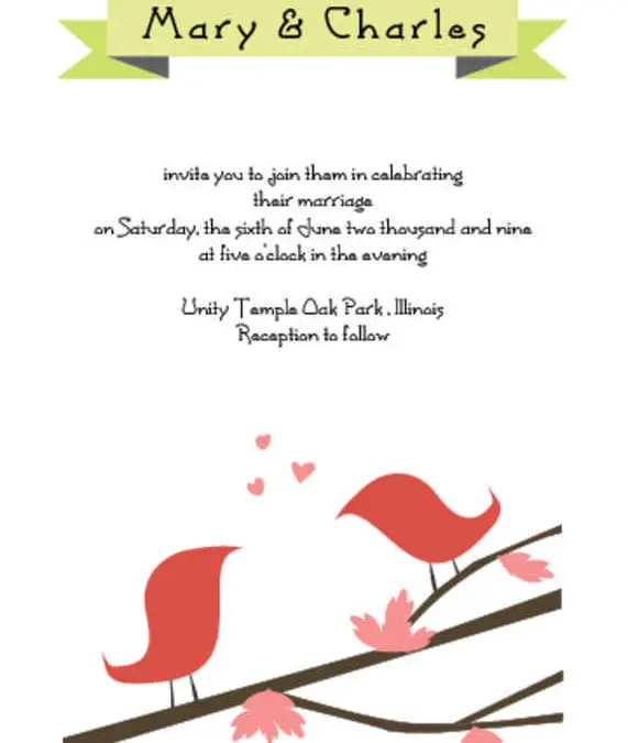 Lovebirds Wedding Invitation
